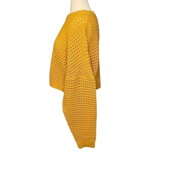SEEK The Label Cropped Chunky Knit Sweater Gold Oversize XS - Picture 2 of 7